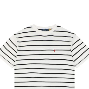 Ralph Lauren Pony Logo Jacquard Stripe T-Shirt White