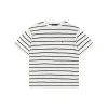 Ralph Lauren Pony Logo Jacquard Stripe T-Shirt (White/Black)