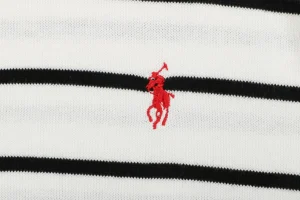 Ralph Lauren Pony Logo Jacquard Stripe T-Shirt White Brand