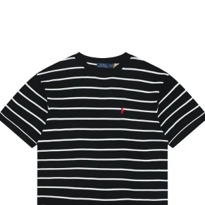 Ralph Lauren Pony Logo Jacquard Stripe T-Shirt Black
