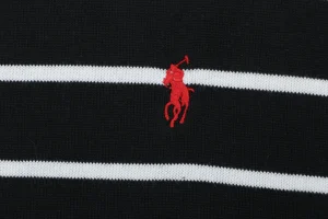 Ralph Lauren Pony Logo Jacquard Stripe T-Shirt Black Brand