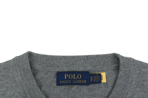Ralph Lauren Pony Logo Knitted T-Shirt Grey Collar