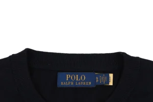 Ralph Lauren Pony Logo Knitted T-Shirt Navy Collar