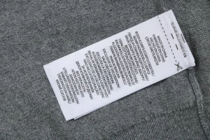 Ralph Lauren Pony Logo Knitted T-Shirt Grey Wash label