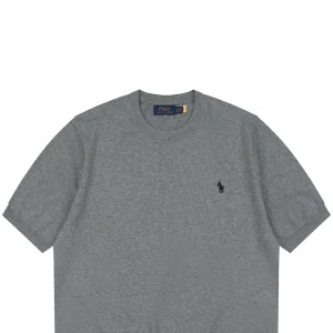 Ralph Lauren Pony Logo Knitted T-Shirt Grey