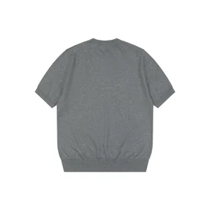 Ralph Lauren Pony Logo Knitted T-Shirt Grey back view