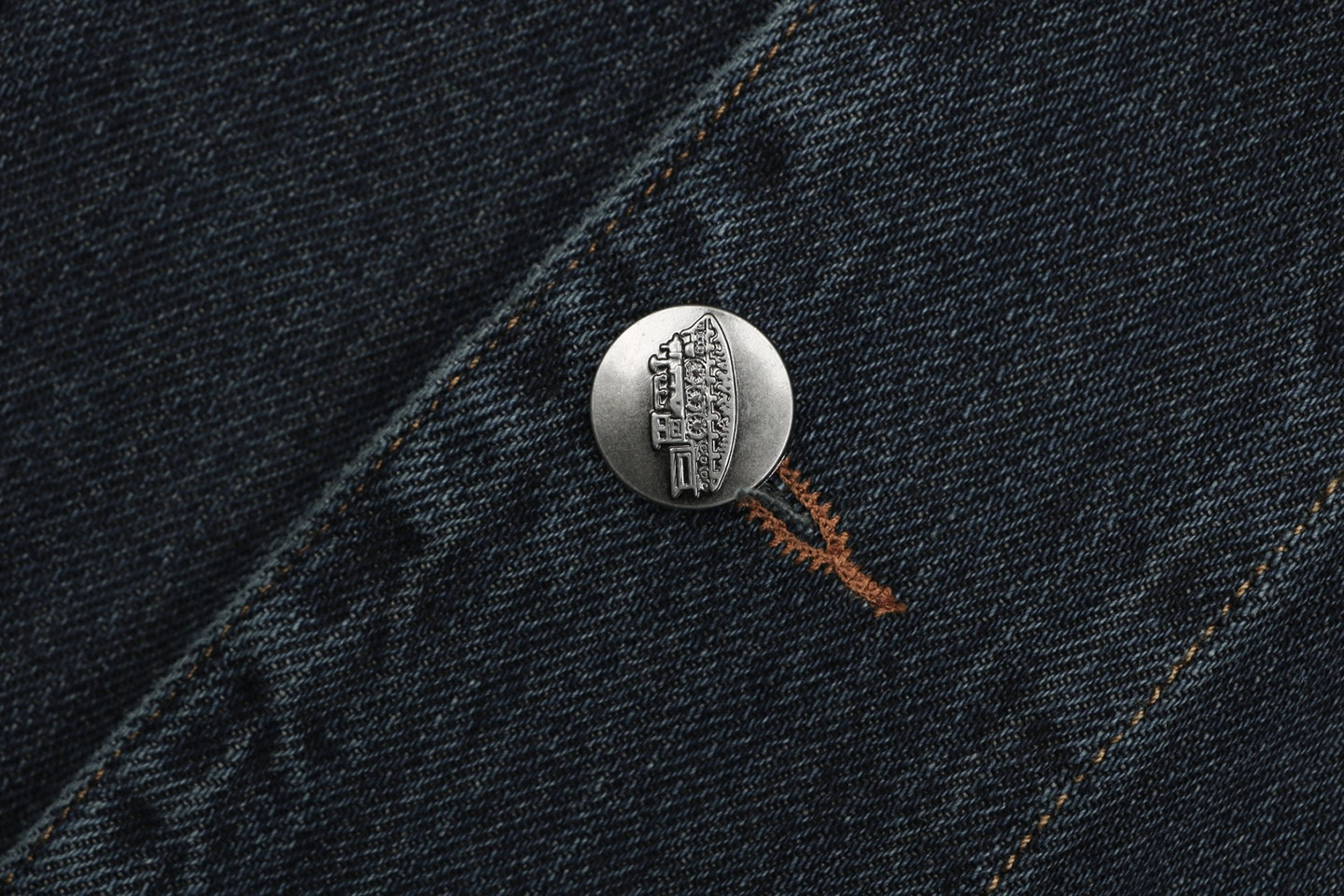Ralph Lauren RRL-Inspired Vintage Denim Jacket Button