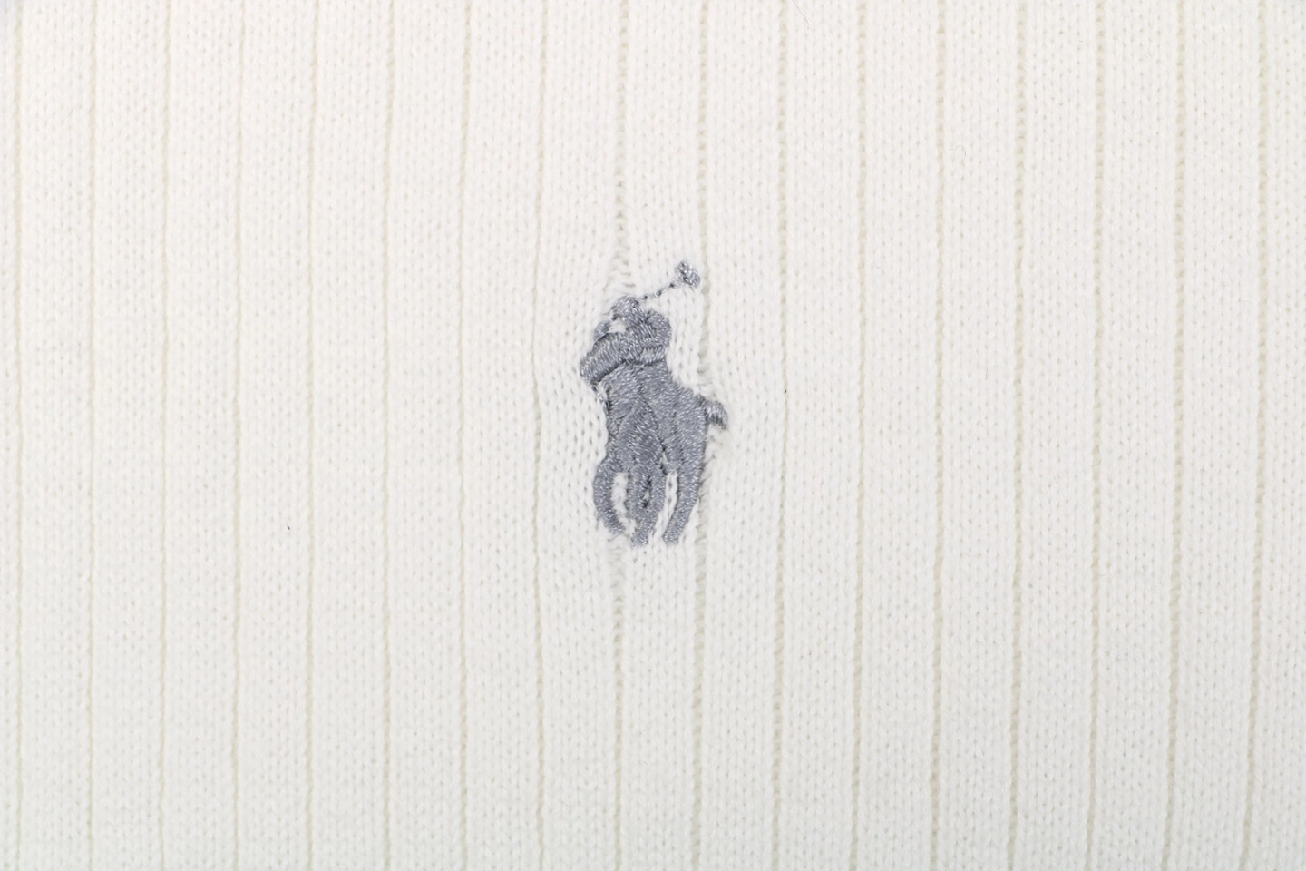 Ralph Lauren Ribbed Pony Logo Knit Polo T-Shirt White Brand