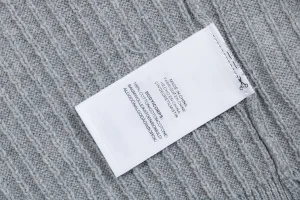 Ralph Lauren Ribbed Pony Logo Knit Polo T-Shirt Grey Wash label