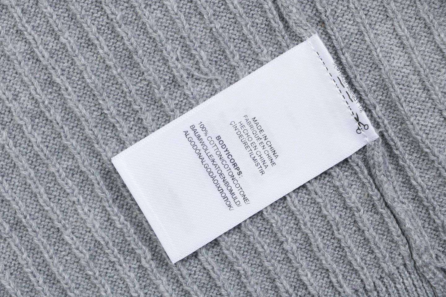 Ralph Lauren Ribbed Pony Logo Knit Polo T-Shirt Grey Wash label
