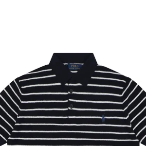 Ralph Lauren Striped Jacquard Knit Polo Shirt Black
