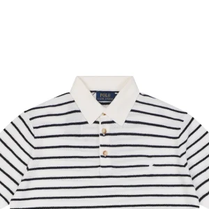 Ralph Lauren Striped Jacquard Knit Polo Shirt White