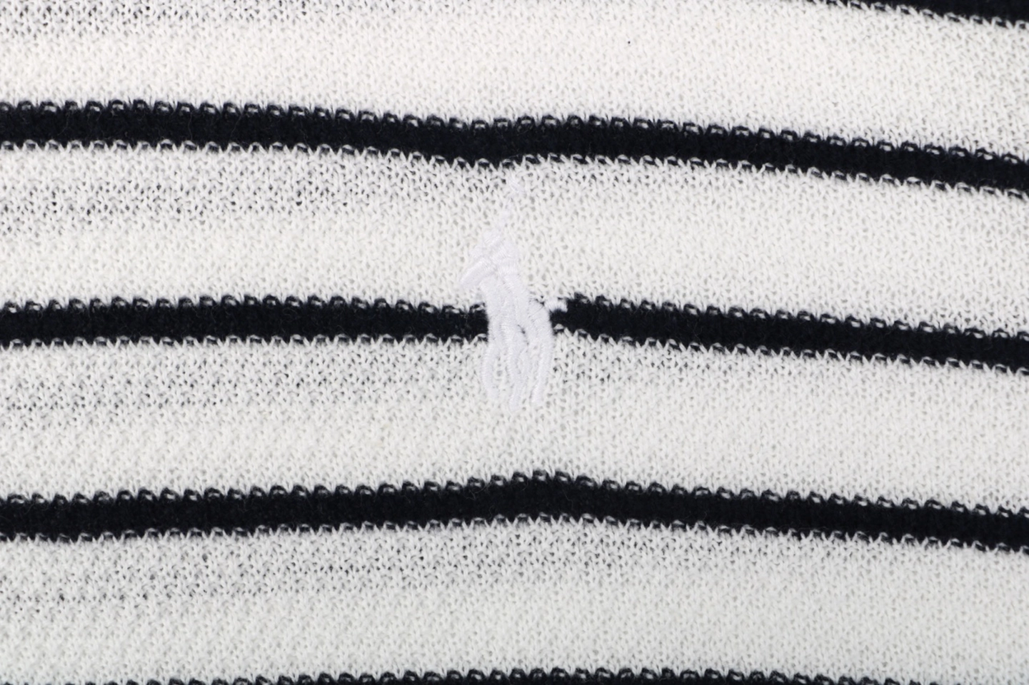 Ralph Lauren Striped Jacquard Knit Polo Shirt White Brand