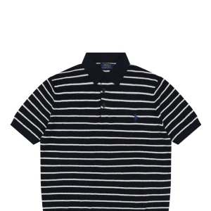 Ralph Lauren Striped Jacquard Knit Polo Shirt Black