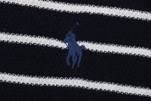 Ralph Lauren Striped Jacquard Knit Polo Shirt Black Brand
