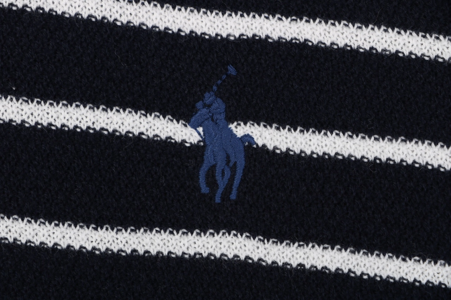 Ralph Lauren Striped Jacquard Knit Polo Shirt Black Brand