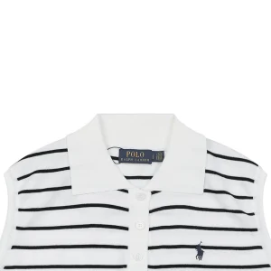 Ralph Lauren Vintage Striped Knit Polo Vest White