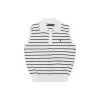 Ralph Lauren Vintage Striped Knit Polo Vest (White/Black)