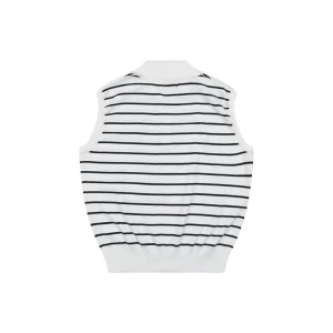 Ralph Lauren Vintage Striped Knit Polo Vest White Back view