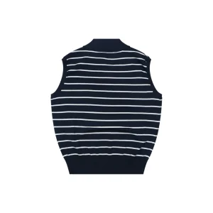 Ralph Lauren Vintage Striped Knit Polo Vest Black Back view