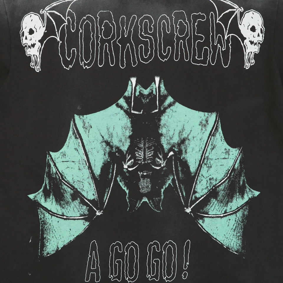 Saint Michael Corkscrew Bat Graphic T-Shirt Front Print