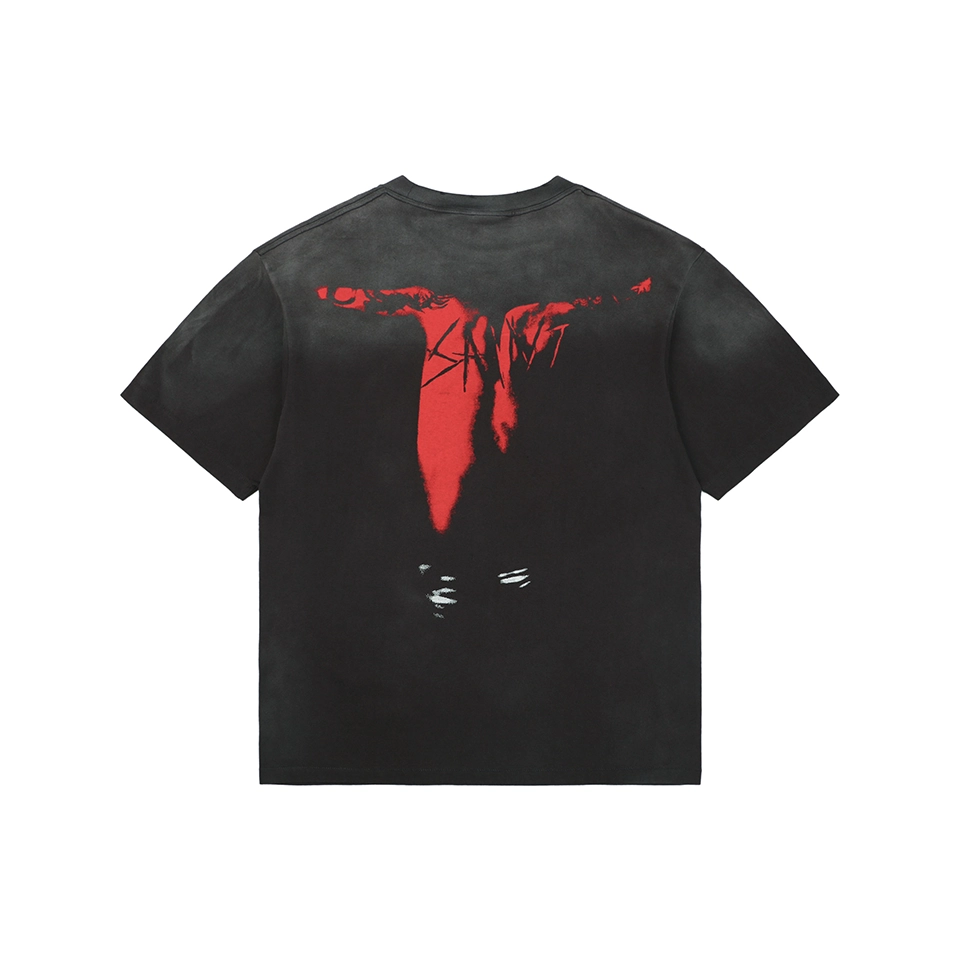 Saint Michael Corkscrew Bat Graphic T-Shirt Back view