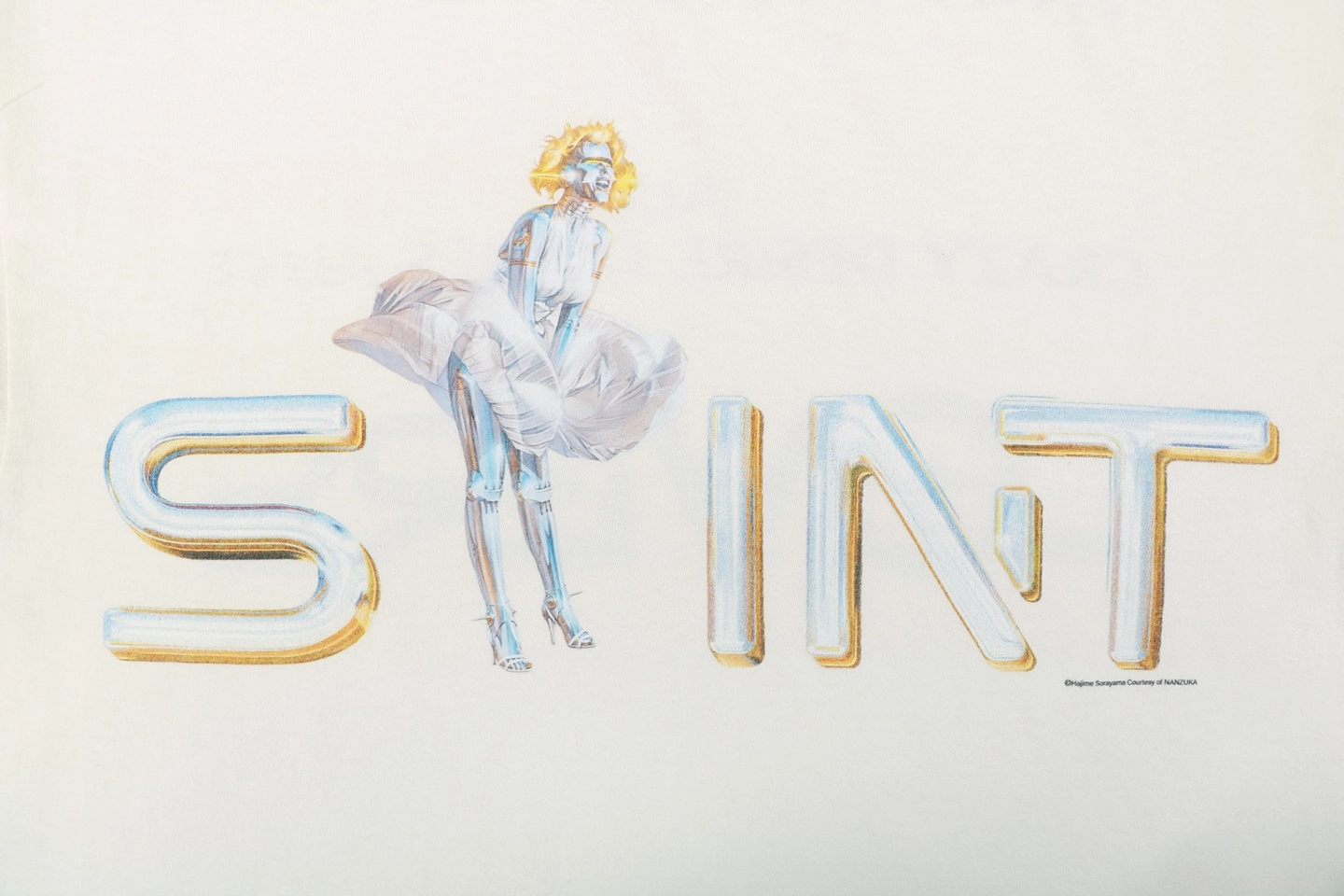 Saint Michael Cyber Marilyn Graphic T-Shirt Front Print