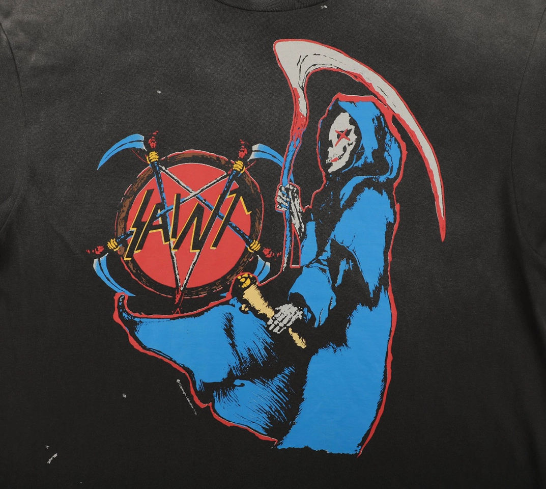 Saint Michael Grim Reaper Graphic T-Shirt Front Print