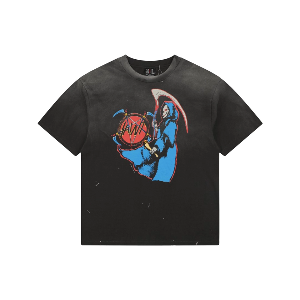 Saint Michael Grim Reaper Graphic T-Shirt Front view
