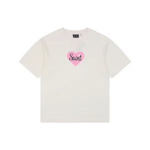 Saint Michael Pink Heart Graphic T-Shirt Front view