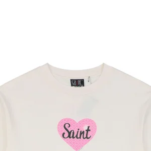 Saint Michael Pink Heart Graphic T-Shirt