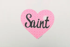 Saint Michael Pink Heart Graphic T-Shirt Front Print