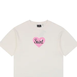 Saint Michael Pink Heart Graphic T-Shirt