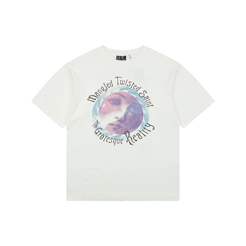 Saint Michael Pink Purple Madonna Graphic Vintage T-Shirt Front view