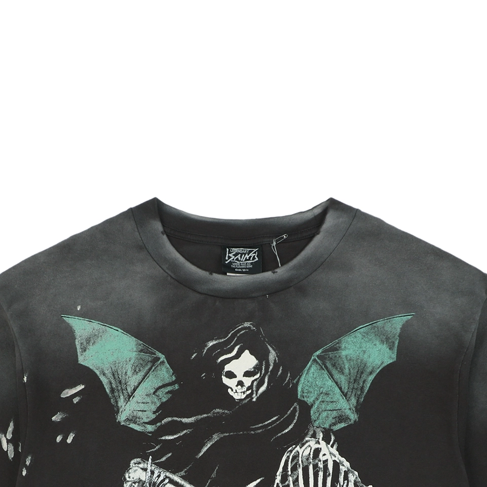 Saint Michael Skeleton Angel Graphic Vintage T-Shirt