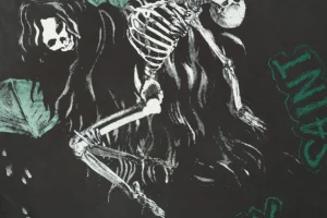 Saint Michael Skeleton Angel Graphic Vintage T-Shirt Front Print