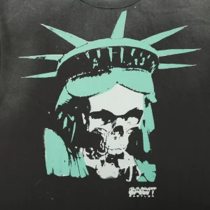 Saint Michael Vintage Skull Statue T-Shirt Front Print
