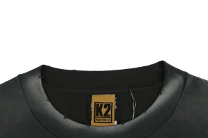 Saint Michael Vintage Smiley Distressed T-Shirt Collar