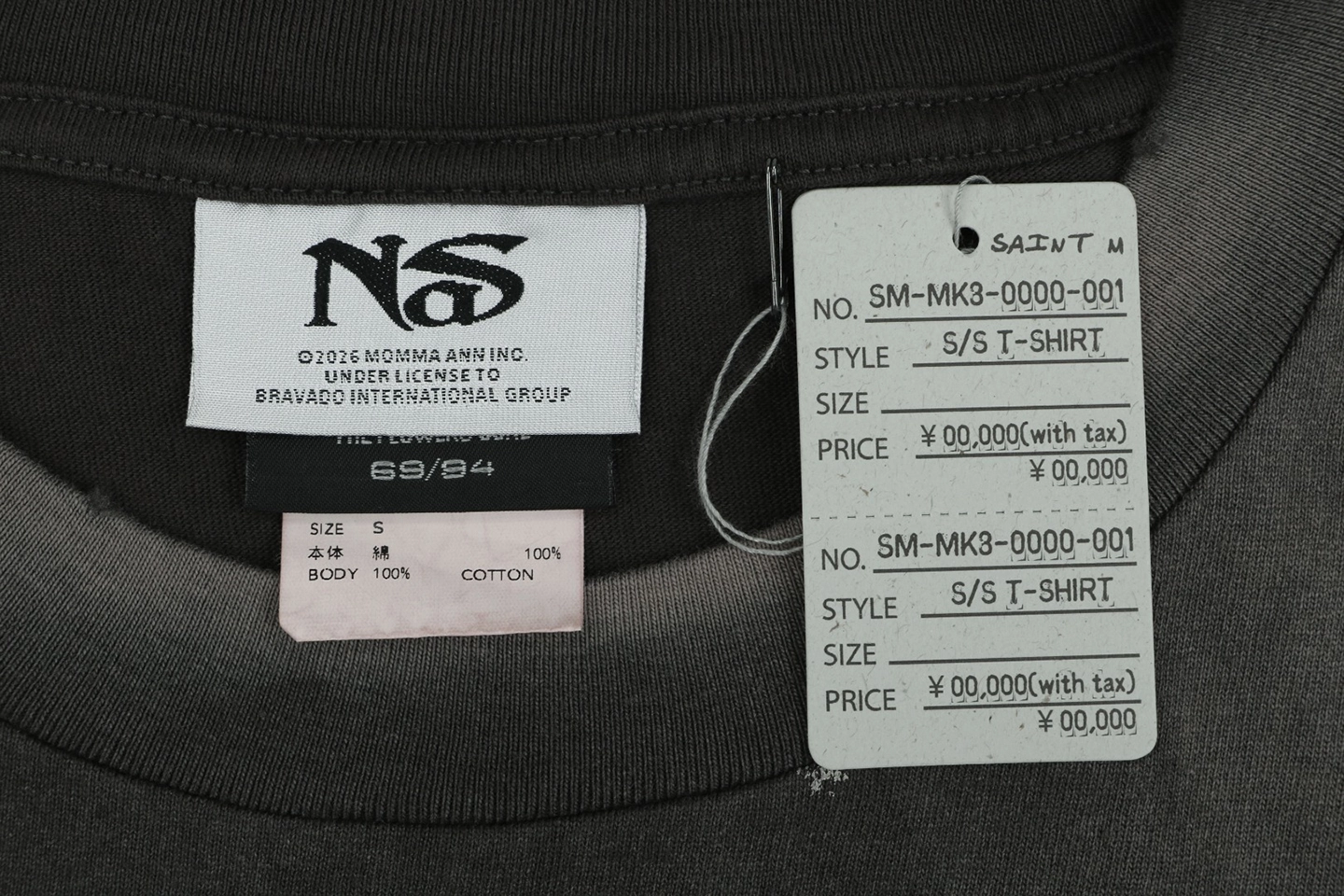 Saint Michael × Nas Flame Cassette Graphic T-Shirt Brand lebal