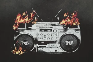 Saint Michael × Nas Flame Cassette Graphic T-Shirt Back Print