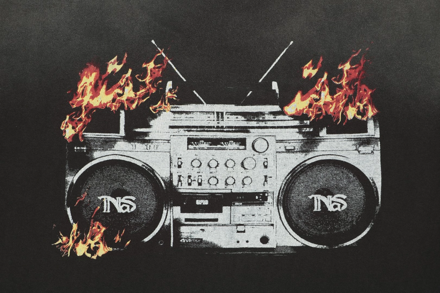 Saint Michael × Nas Flame Cassette Graphic T-Shirt Back Print