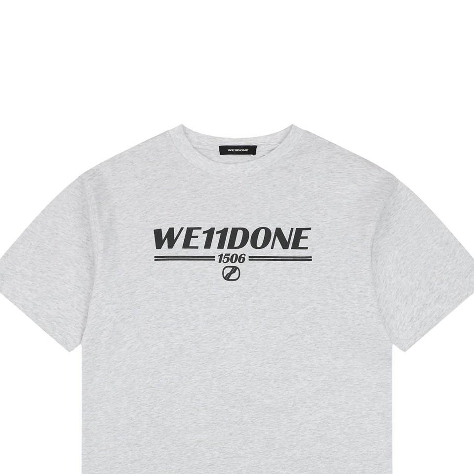 We11done 1506 Logo Print T-Shirt Grey