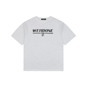 We11done 1506 Logo Print T-Shirt Grey