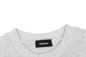 We11done 1506 Logo Print T-Shirt Grey Collar