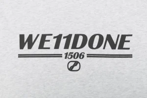 We11done 1506 Logo Print T-Shirt Grey Front Print