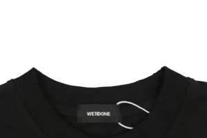 We11done 1506 Logo Print T-Shirt Black Collar