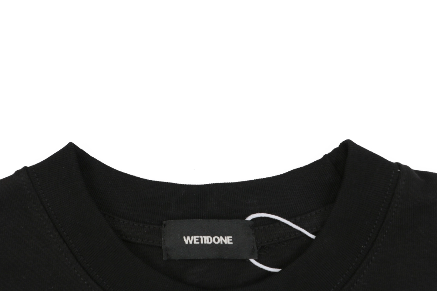 We11done 1506 Logo Print T-Shirt Black Collar