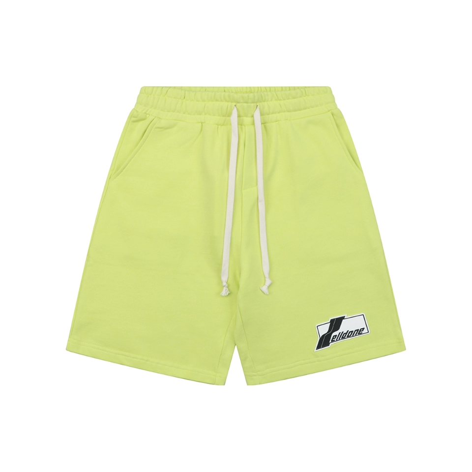 We11done Box Stripe Silicone Logo Sweat Shorts Front view