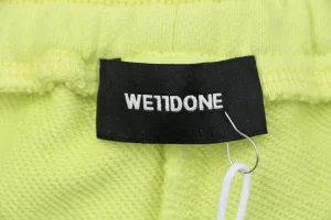 We11done Box Stripe Silicone Logo Sweat Shorts Brand label