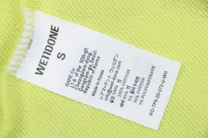 We11done Box Stripe Silicone Logo Sweat Shorts Wash label